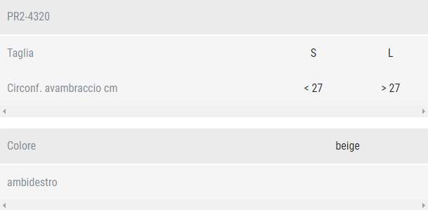 Guida taglie cinturino epicondilite Orthofasty