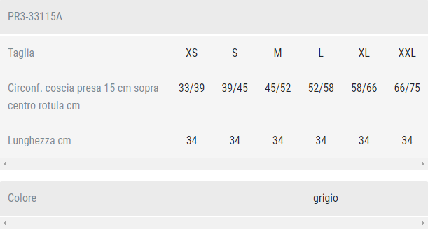 Guida taglia Genuskill15A Orthofasty
