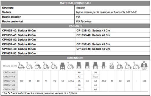 Carrozzina ad autospinta CP103R MORETTI – Mobilità e Comfort - immagine 2