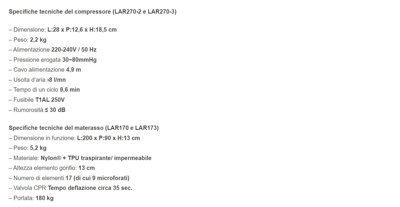 Specifiche LAD670 Orthofasty