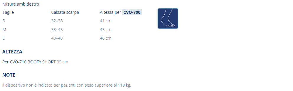Guida taglia CVO-700 BOOTY Orthofasty
