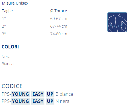 Guida taglia P+ YOUNG EASY UP Orthofasty