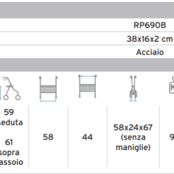 Alternative view of Rollator Pieghevole MORETTI RP690B - Mobilità e Comfort con 4 Ruote Stabili