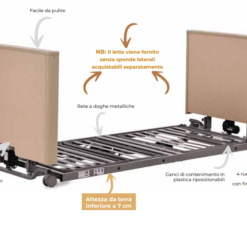 Letto degenza Ultralow MP420 Moretti in legno naturale