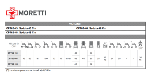 Carrozzina pieghevole leggera Moretti CP762 - immagine 2